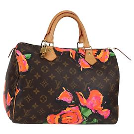 LOUIS VUITTON Monogram Rose Speedy 30 Bolsa de Mão Laranja Rosa M48610 Auth 136544SAV Rosa Laranja Monograma
