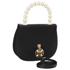 Céline Sac à main CELINE Satin 2way Noir Auth 107980SM Noir