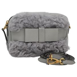 Sac à épaule Miu Miu en cuir gris Auth BD1196V Marron