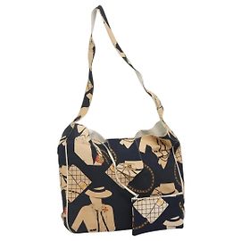 CHANEL Mademoiselle Tote Bag Canvas Navy CC Auth 110544A Navy blue