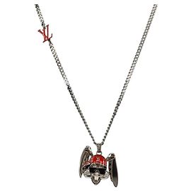 Collar LOUIS VUITTON LV Collar Conejo de metal Plata LV Auth 128541SM Plata