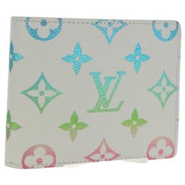 LOUIS VUITTON Cartera Slender Multicolor Gris M14354 LV Auth 147576SAM Castaño