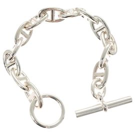 Hermès Bracciale Chaine d'Ancre MM HERMES Ag925 Argento Auth nb497SM Argento