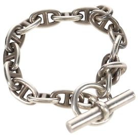 Hermès Bracciale Chaine d'Ancre MM HERMES Ag925 17 Link Argento Auth 145603SM Argento
