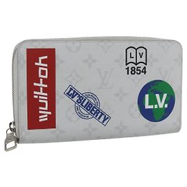 Zippy Organizer Geldbörse Monogram Logo Story LOUIS VUITTON M67824 LV Auth 148549SAM Weiß Monogramm