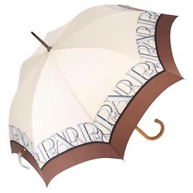 PRADA Regenschirm aus Polyester Elfenbein Auth 151377 Roh