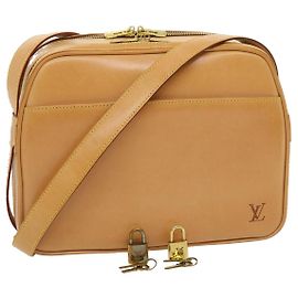 LOUIS VUITTON Bolsa Reportera PM de Cuero Nomad SPO Beige LV Auth ai626SAV Beige