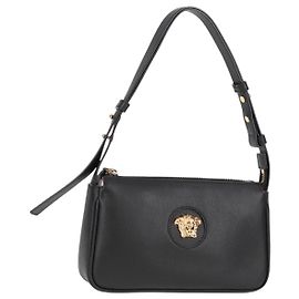 Borsa a Spalla in Pelle Nera e Oro Auth 118811V VERSACE Nero D'oro