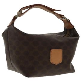 Céline Sac à main en toile Macadam CELINE en cuir PVC doré marron Auth 95581A Marron Doré