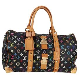 LOUIS VUITTON Sac Keepall 45 Monogram Multicolore Noir M92640 Auth 117676SAV Noir