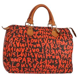 LOUIS VUITTON Sac à main Speedy 30 Monogram Graffiti Orange M93705 Auth 124885V Orange Monogramme