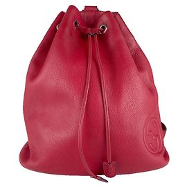 Gucci Leather Red Backpack Red