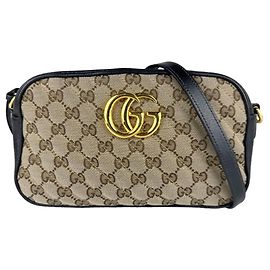 Borsa a Spalla Gucci GG Marmont Marrone Nero
