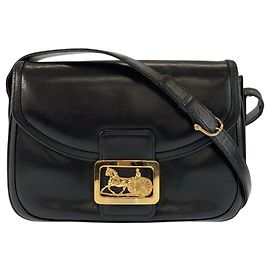 Céline Borsa a spalla in pelle nera Celine Carriage Hardware Nero