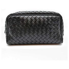 Pochette en cuir Intrecciato Bottega Veneta Noir