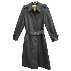 Gabardina Burberry de algodón negro Negro