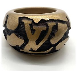 Anillo Leo Monogram de Madera Louis Vuitton Metálico