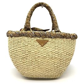Bolsa de palha com babados Prada Outro