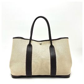 Hermès Bolsa tote Hermes Garden Party PM Marrom Bege
