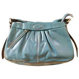 Lancel Angelina Handbag Turquoise Leather Turquoise