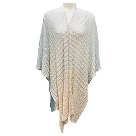 Sciarpa / Mantella in Maglia Azzurra Chiara Missoni Blu