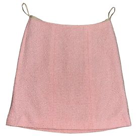 Saia de tweed Chanel rosa Barbie Rosa Bege