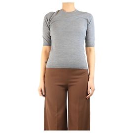 Allude Graues kurzärmliges Wolloberteil - Größe S Grau