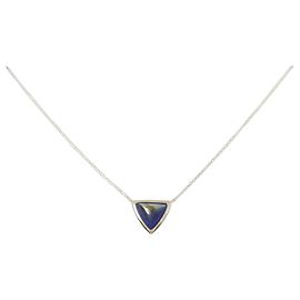 Autre Marque Collana agete in oro giallo K10 con labradorite e lapis lazzuli D'oro