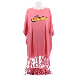 Loewe Vestido rosa camiseta con flecos Rosa