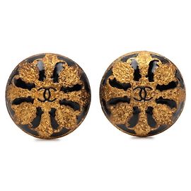 Boucles d'oreilles clips en plaqué or Chanel Coco Mark Doré