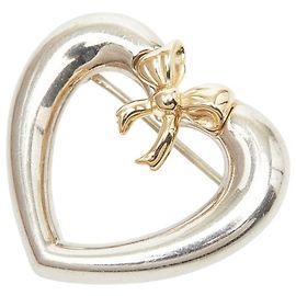 Broche de cinta en forma de corazón Tiffany & Co. Plata Dorado