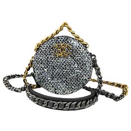 Bolsa de Ombro Chanel 19 Prata Prata