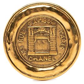 Runde vergoldete Brosche Chanel 31 Rue Cambon Golden