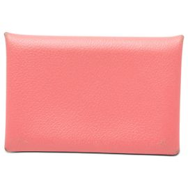 Hermès Pink Chevre Mysore Calvi Card Holder Pink