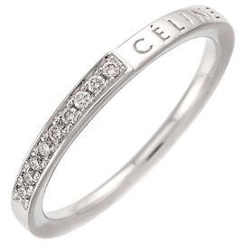Céline Celine Diamond Band Ring in Platinum Other