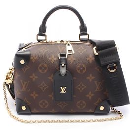 Louis Vuitton Petite Malle Souple Handbag Brown Black Monogram