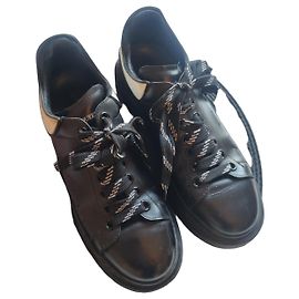 Baskets Alexander McQueen en cuir noir Noir Blanc