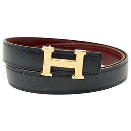 Ceinture réversible Hermès Rouge Bleu Marine