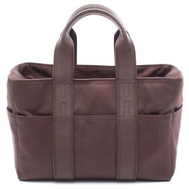 Hermès Hermes Acapulco PM Leather Canvas Handbag Brown