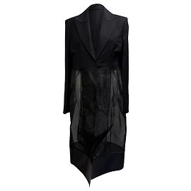 Givenchy Cut-Out Tailored Coat in Black Wool Black