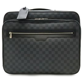 Borsa da viaggio pilota Damier Graphite Louis Vuitton Nero