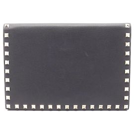 Valentino Garavani Rockstud Clutch Bag Leather Black