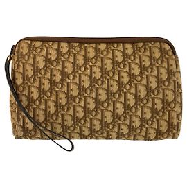 Clutch Dior Trotter em lona/couro Marrom