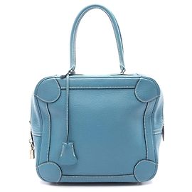 Hermès Hermes Omnibus PM Leather Handbag Blue