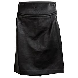 Gonna in pelle nera con tagli e rilievo Givenchy Nero