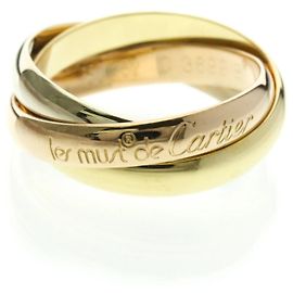Cartier Trinity Three Color Gold Band Ring Golden