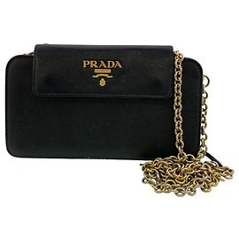 Cartera de Cadena Prada - Negra Negro