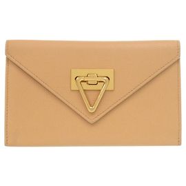 Bottega Veneta Bi-Fold Leather Wallet Beige