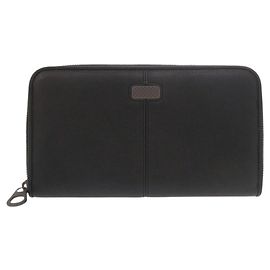 Bottega Veneta Black Leather Long Wallet Black