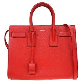 Saint Laurent Sac de Jour NM Tasche aus Leder Medium Rot